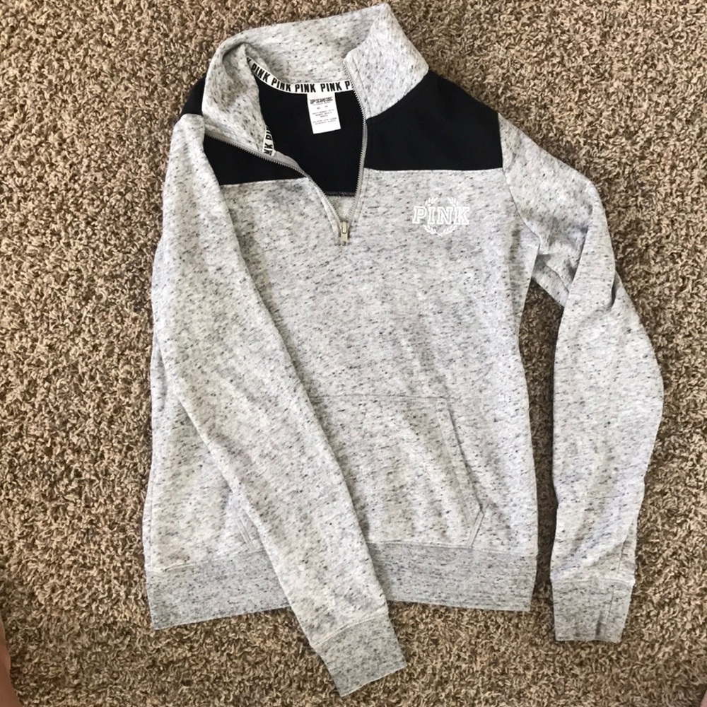PINK grey and black quarter zip